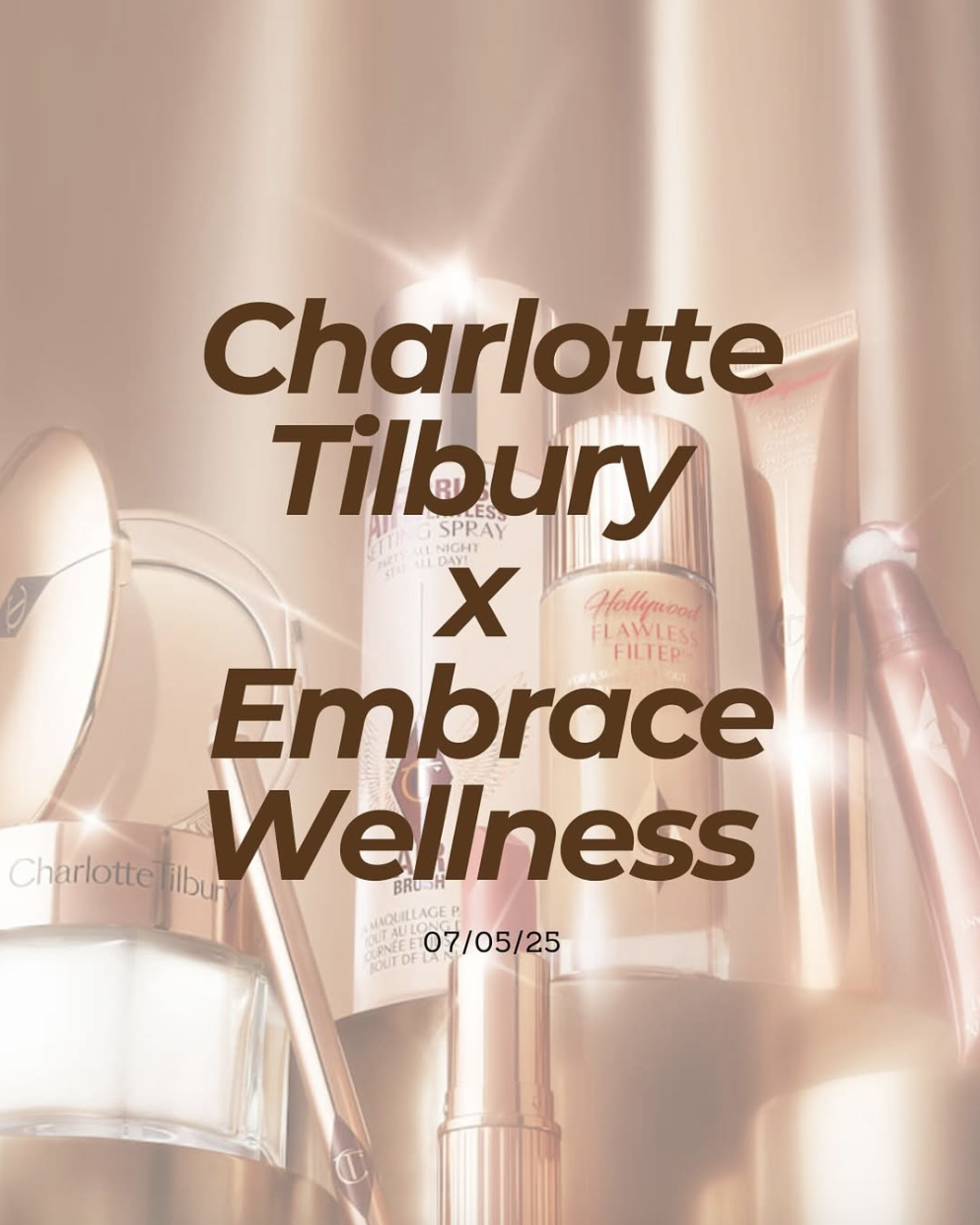 Make Up From Charlotte Tilbury with Text Overlayed